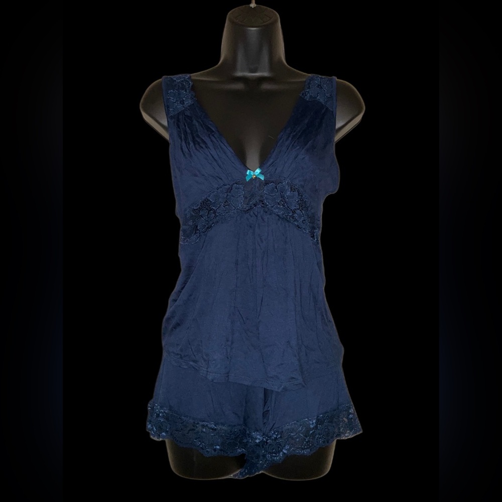 Jones New York Navy Lace Sleepwear Set